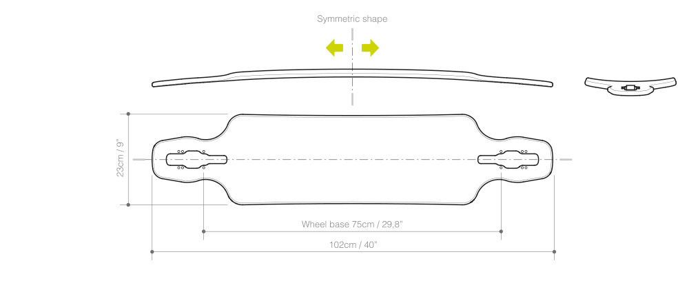 dimensiones carving longboard bamboo zero1