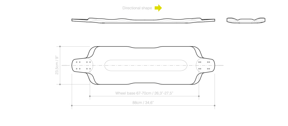 dimensiones basati downhill freeride longboard goatlongboars