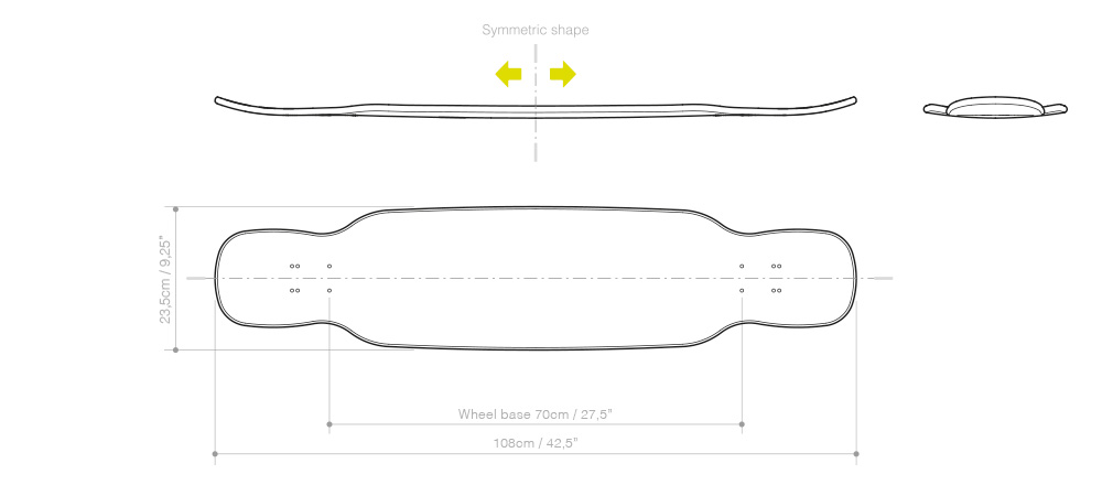 dimensiones freestyle longboard bamboo soul