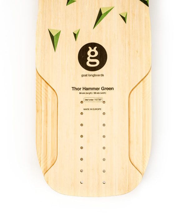 versión montaje downhill longboard bamboo thor hammer green